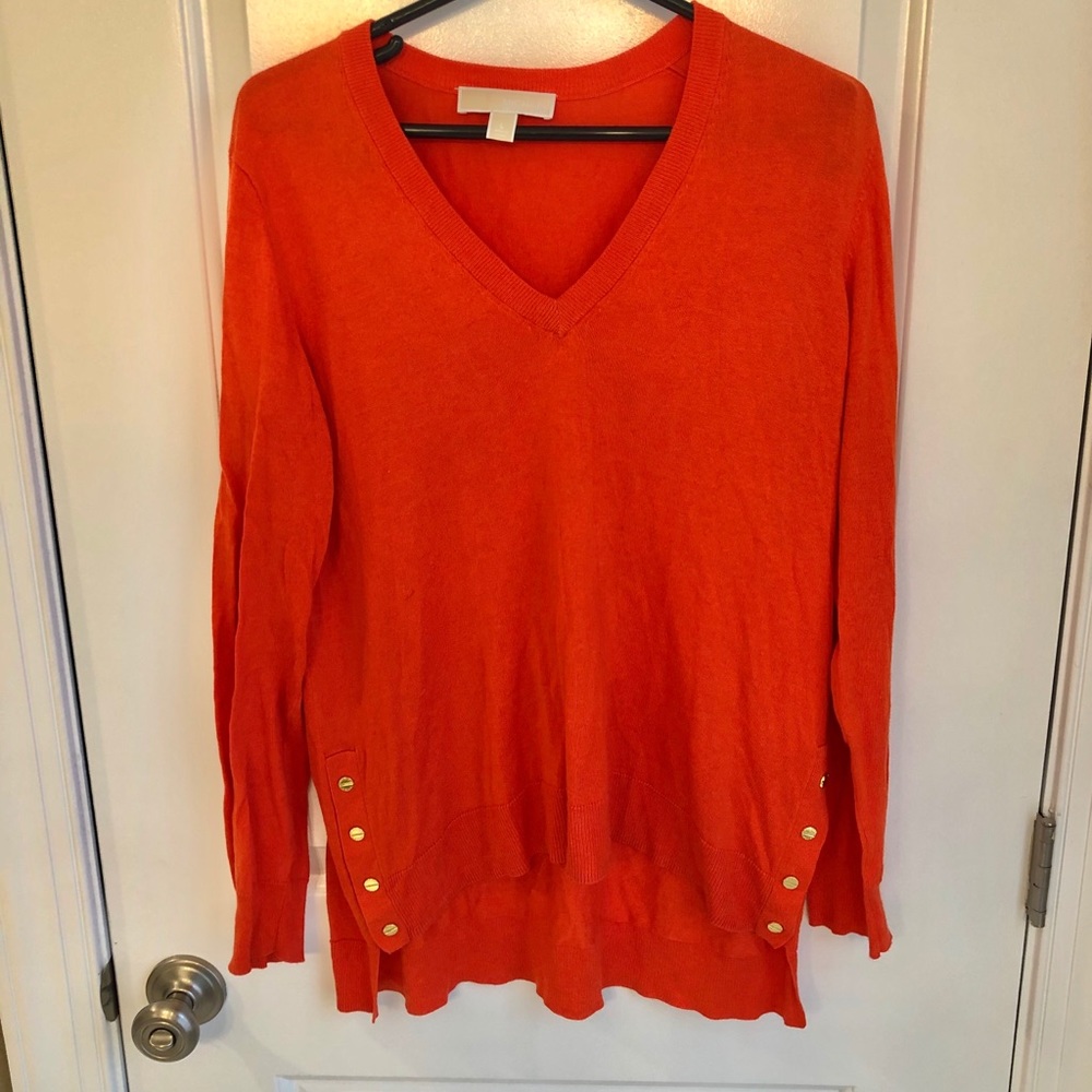 Michael Kora v-neck sweater with metal detail